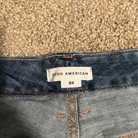 NWT Good American Good Waist Chewed Hem Distressed Jeans Plus Size 24 - Picture 7 of 10